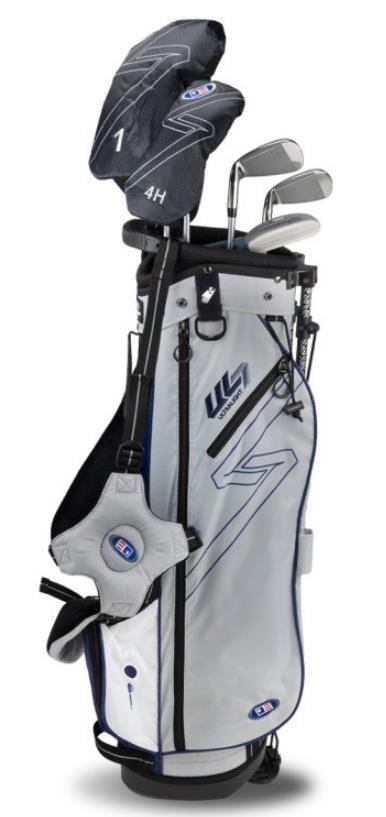 U.S. Kids Golf UL7-60 (152cm) W10 5-Club junior golfset + stand bag, zilver/navy/wit