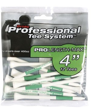 Pride Professional Tee System Prolength Max Green houten tees 101mm (4"), 12 stuks