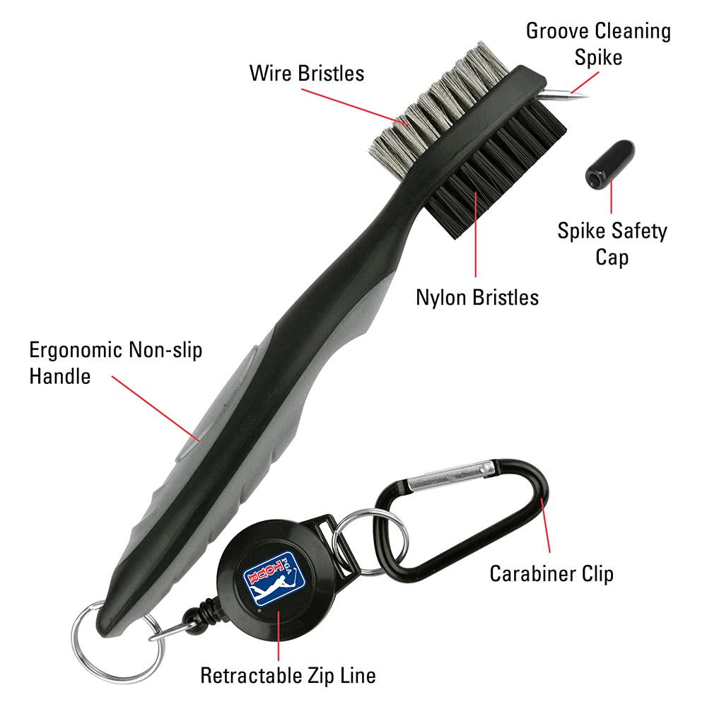 PGA Tour Club Brush and Groove Cleaner, zwart