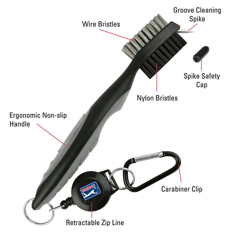PGA Tour Club Brush and Groove Cleaner, zwart