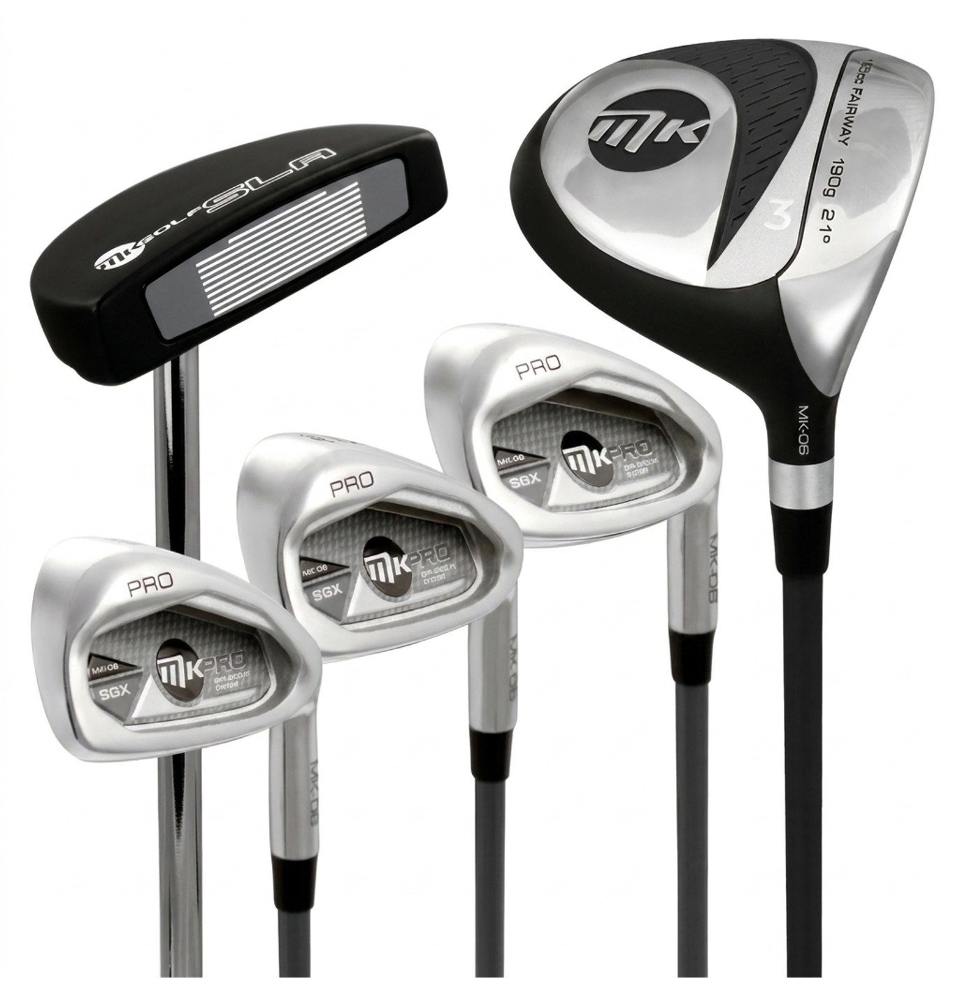 MKids Pro Junior Golf Half Set 65" (165cm/12-14Y) junior golfset, grafiet, stand bag, grijs