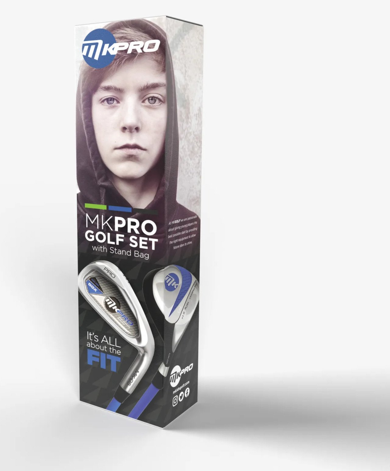MKids Pro Junior Golf Half Set 65" (165cm/12-14Y) junior golfset, grafiet, stand bag, grijs