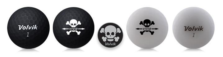 Volvik VIVID SKULL Edition golfballen, mix van kleuren