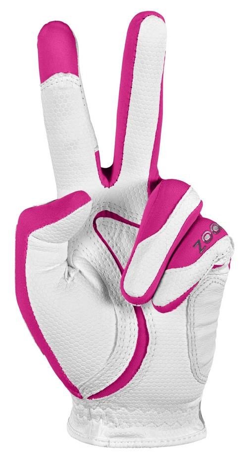 Zoom Zoom Weather junior golfhandschoen, wit/fuchsia