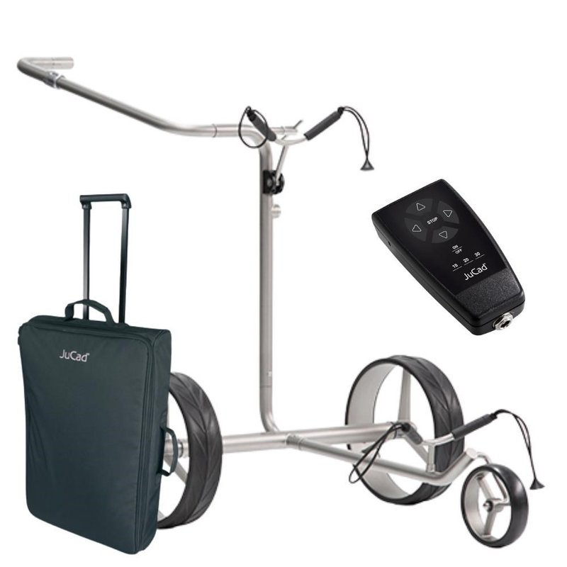 JuCad drive SL Titan Travel eX 2.0 elektrische trolley + afstandsbediening + transporttas (JRT-1), titanium
