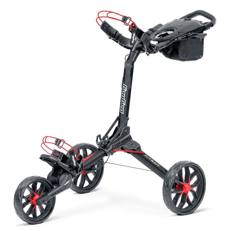Bag Boy Nitron Auto-Open handtrolley, zwart/rood