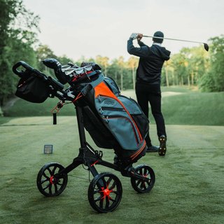 Bag Boy Nitron Auto-Open handtrolley, zwart/rood