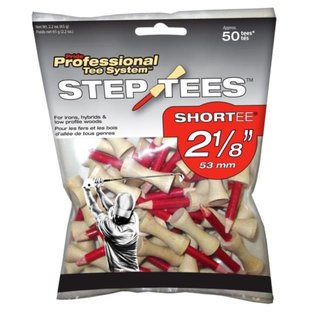 Pride Professional Tee System Step Tees Rode houten tees 53mm (2 1/8"), 50 stuks
