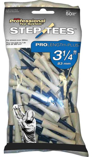 Pride Professional Tee System Pride Prolength Tees Blauwe houten tees 3 1/4" (83mm), 50 stuks