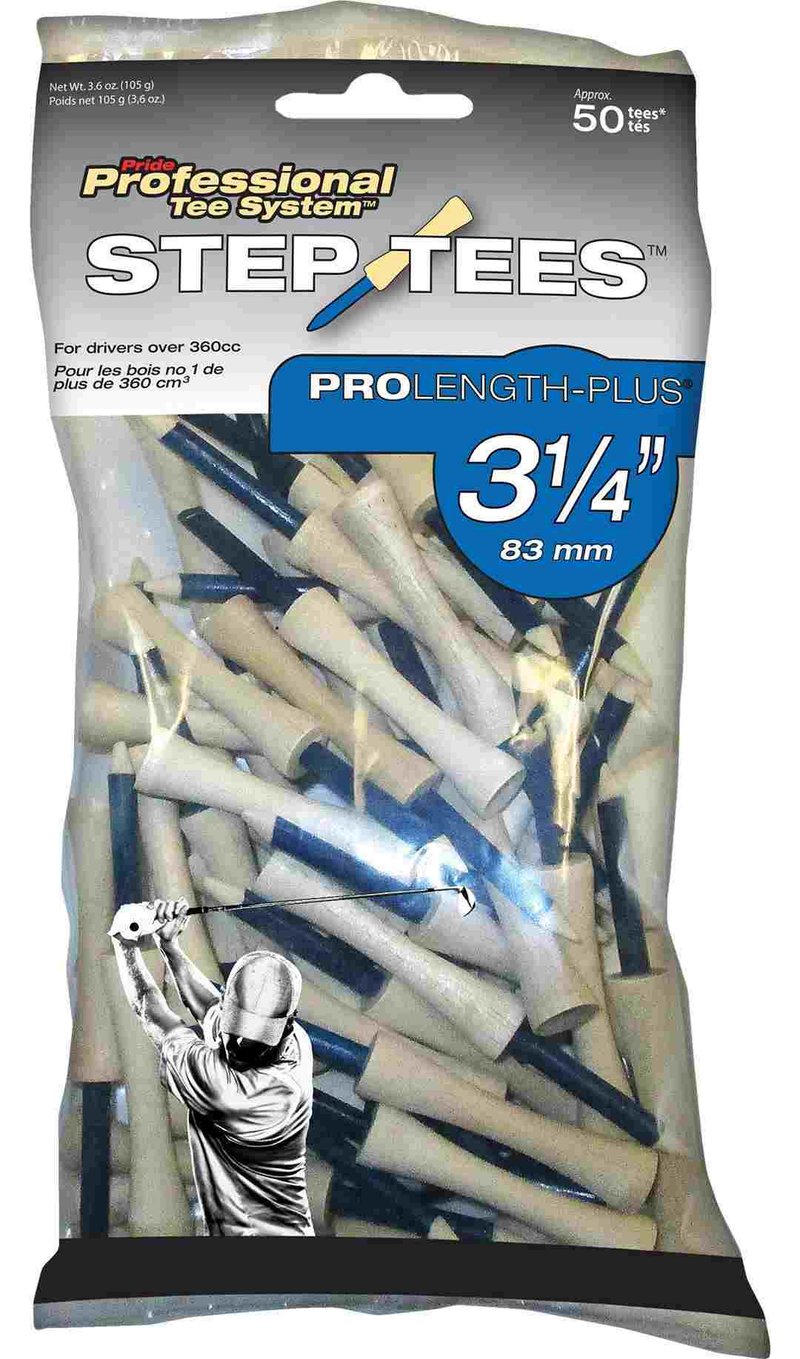 Pride Professional Tee System Pride Prolength Tees Blauwe houten tees 3 1/4" (83mm), 50 stuks