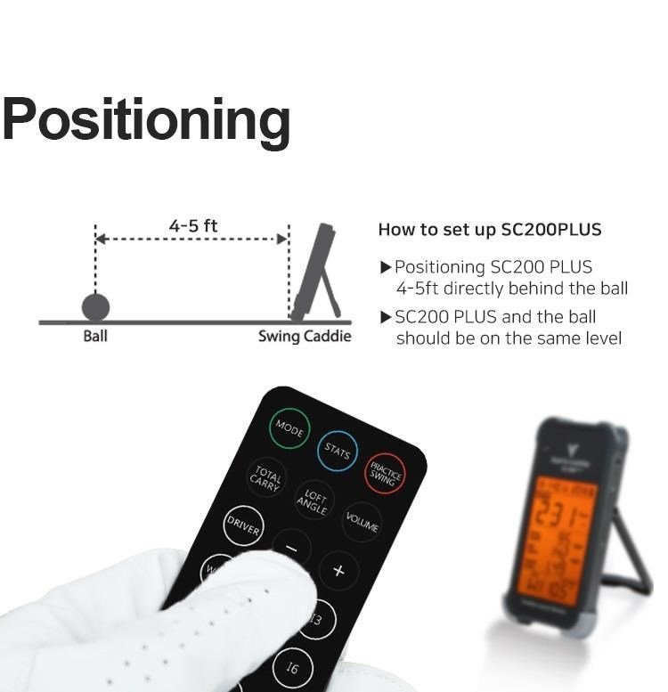 Voice Caddie Swing Caddie Launch Monitor SC200+ zwart