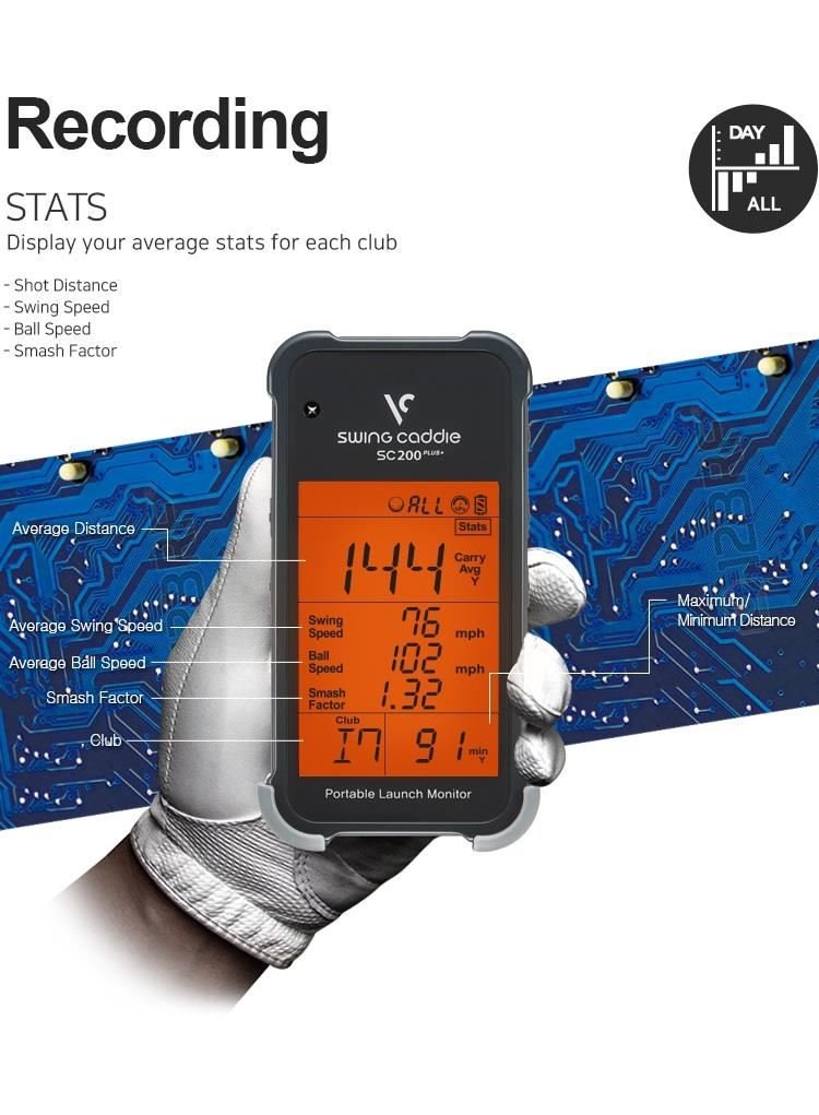 Voice Caddie Swing Caddie Launch Monitor SC200+ zwart