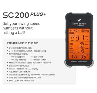 Voice Caddie Swing Caddie Launch Monitor SC200+ zwart