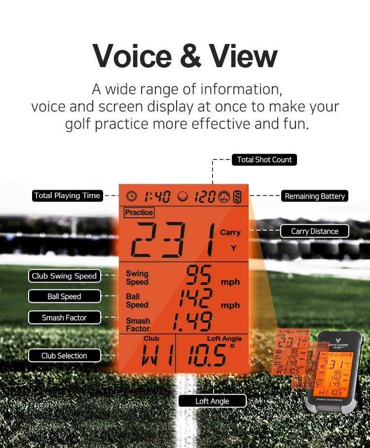 Voice Caddie Swing Caddie Launch Monitor SC200+ zwart