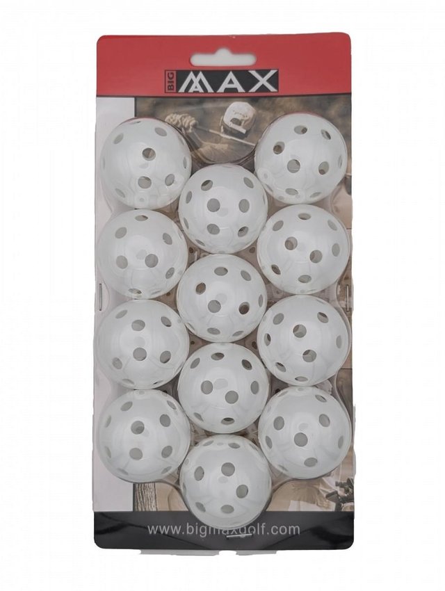 Witte oefenballen met open structuur in een set van twaalf