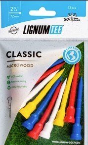 Lignum Tee 72mm (2 3/4") 12-pack, kleurenmix