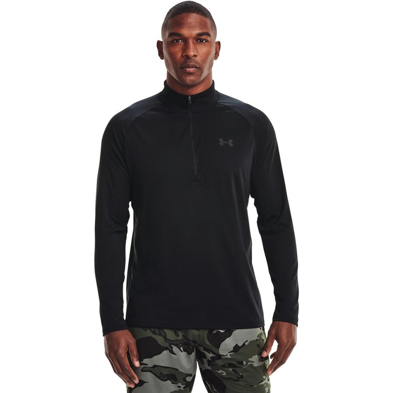 Under Armour Tech 2.0 1/2 Zip heren longsleeve shirt, zwart