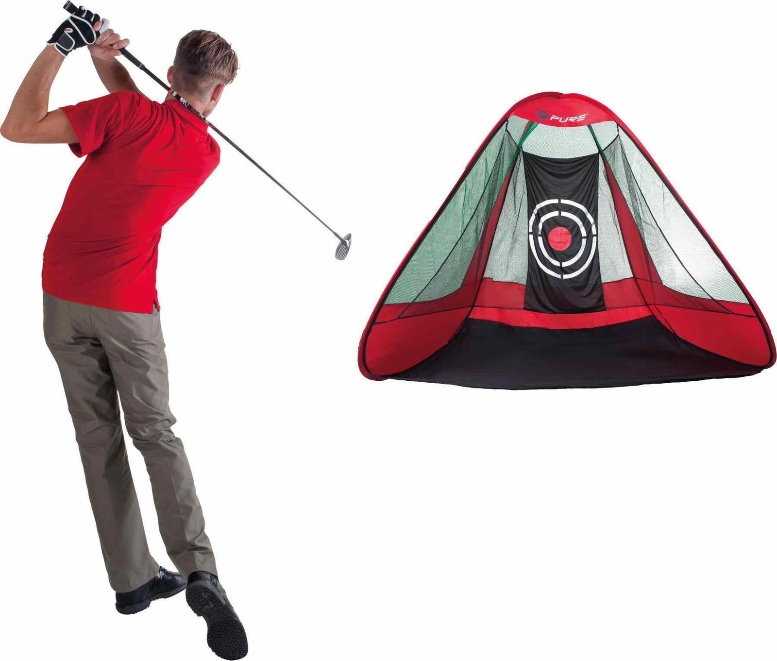 Pure2Improve Triangle Pop-Up golf oefennet (295x197x177cm)