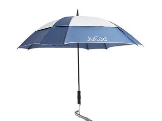 JuCad telescopische golfparaplu 68" vierkant & windbestendig met pin, blauw/zilver
