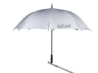 JuCad golfparaplu automatisch met pin 68", zilver (UV-bescherming)