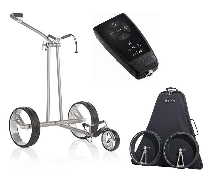 JuCad Phantom Titan eX 2.0 elektrische trolley + afstandsbediening (JFS2) + draagtas (JRT-2), titanium