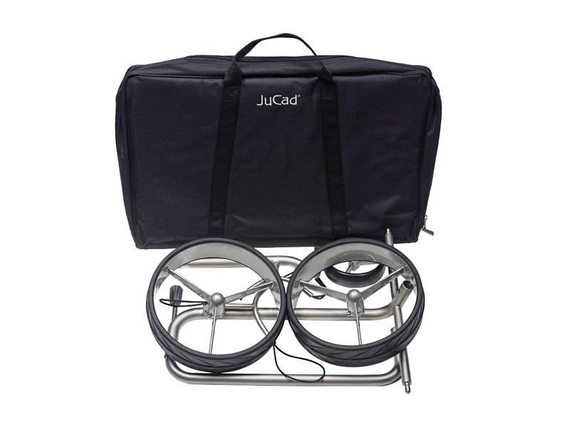 JuCad Junior Drive Stainless Steel elektrische trolley + draagtas JTT, zilver