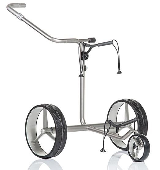 JuCad Junior Drive Stainless Steel elektrische trolley + draagtas JTT, zilver