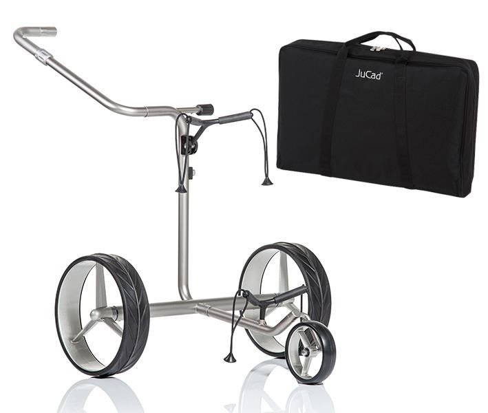 JuCad Junior Drive Stainless Steel elektrische trolley + draagtas JTT, zilver