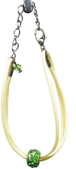 Ostatní Handmade Teraka armband, type 002, groen/wit