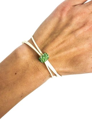 Ostatní Handmade Teraka armband, type 002, groen/wit