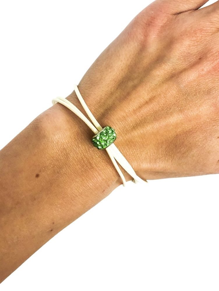 Ostatní Handmade Teraka armband, type 002, groen/wit