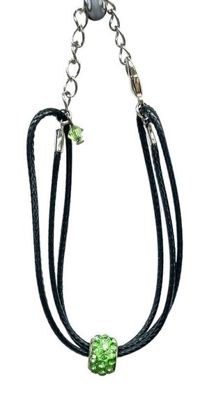 Handmade Teraka armband, type 005, zwart/groen