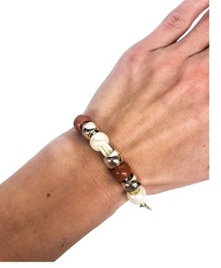 Ostatní Handmade Teraka armband, type 010, bruin