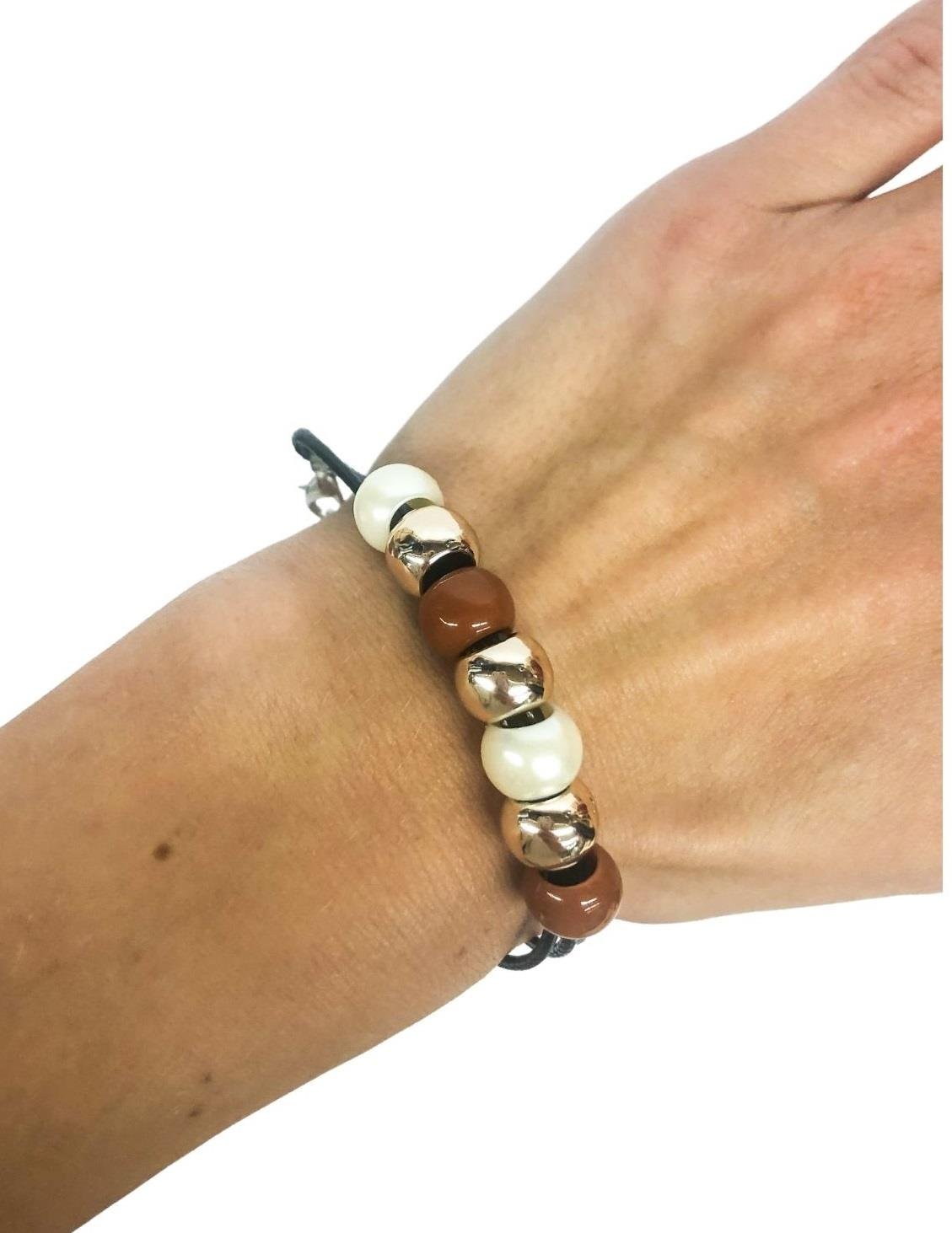 Ostatní Handmade Teraka armband, type 016, bruin