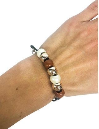 Ostatní Handmade Teraka armband, type 016, bruin