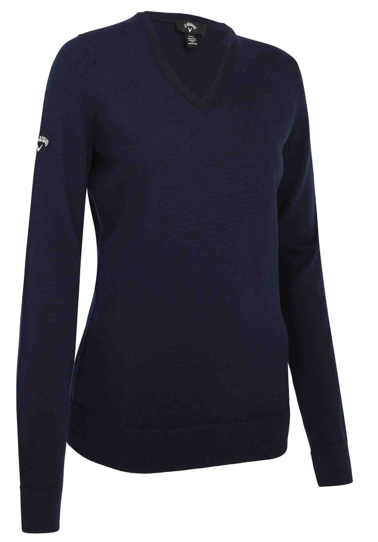 Callaway V-Neck Merino dames trui, dark navy