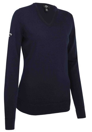Callaway V-Neck Merino dames trui, dark navy
