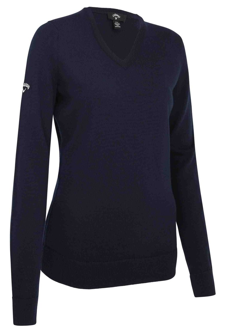 Callaway V-Neck Merino dames trui, dark navy