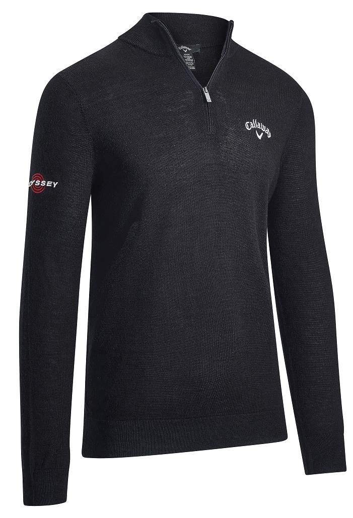 Callaway 1/4 Blended Merino heren trui, black ink