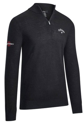 Callaway 1/4 Blended Merino heren trui, black ink