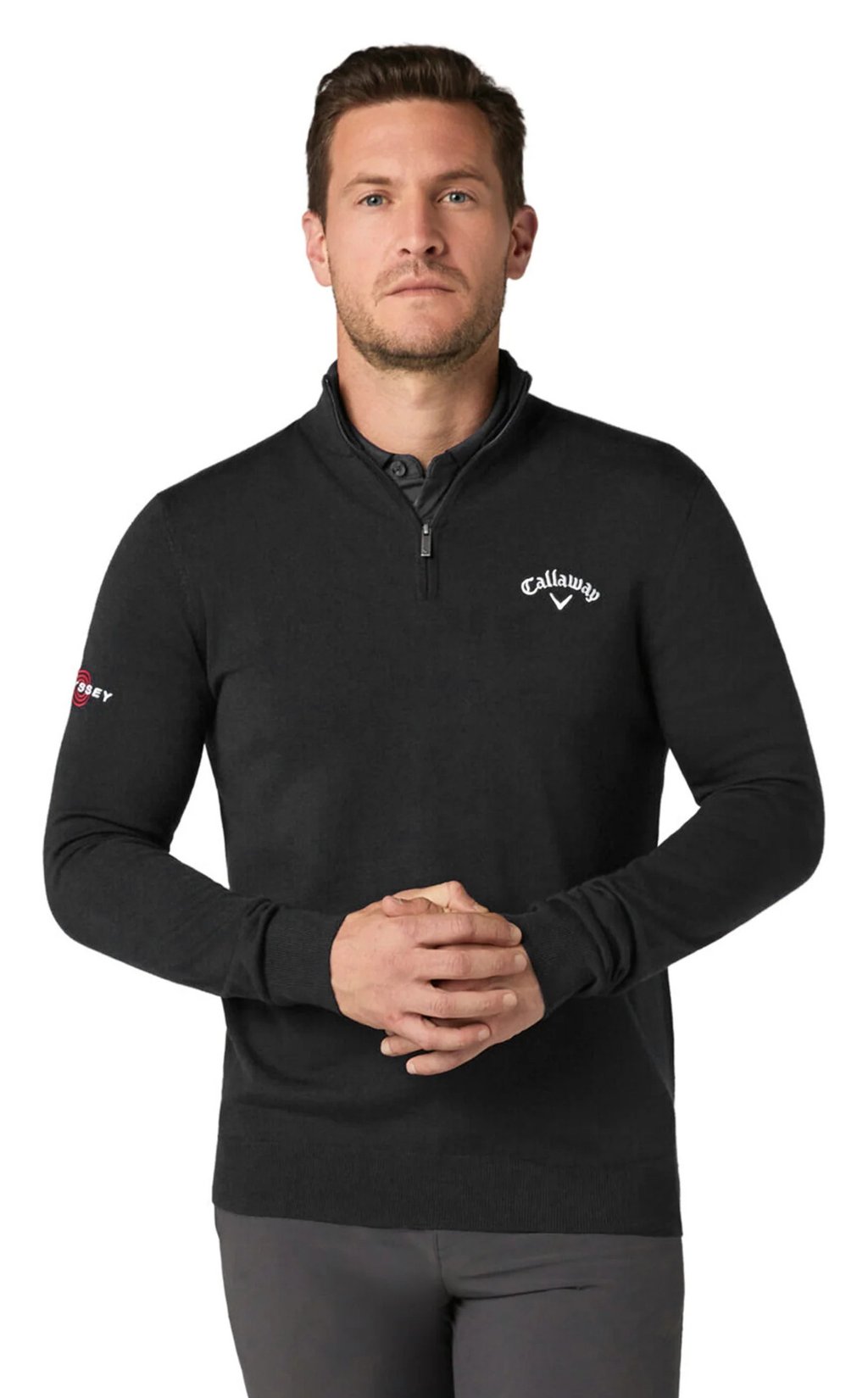 Callaway 1/4 Blended Merino heren trui, black ink