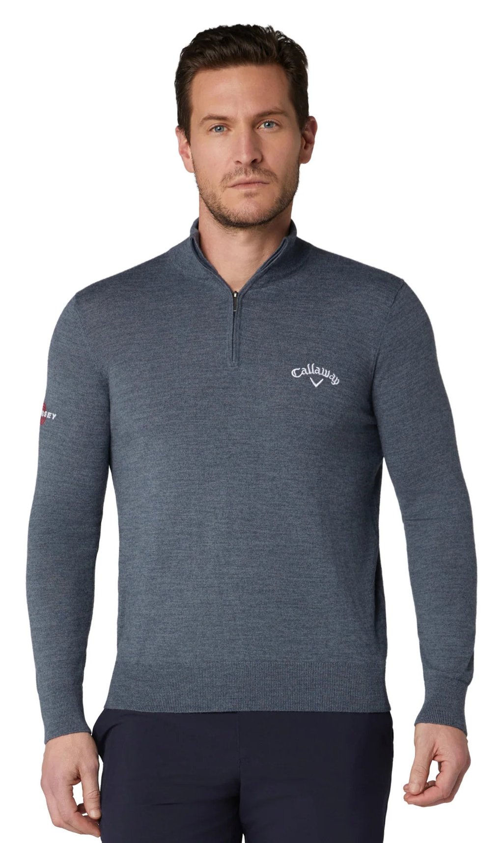 Callaway 1/4 Blended Merino heren trui, steel heather