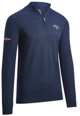 Callaway 1/4 Blended Merino heren trui, navy blue
