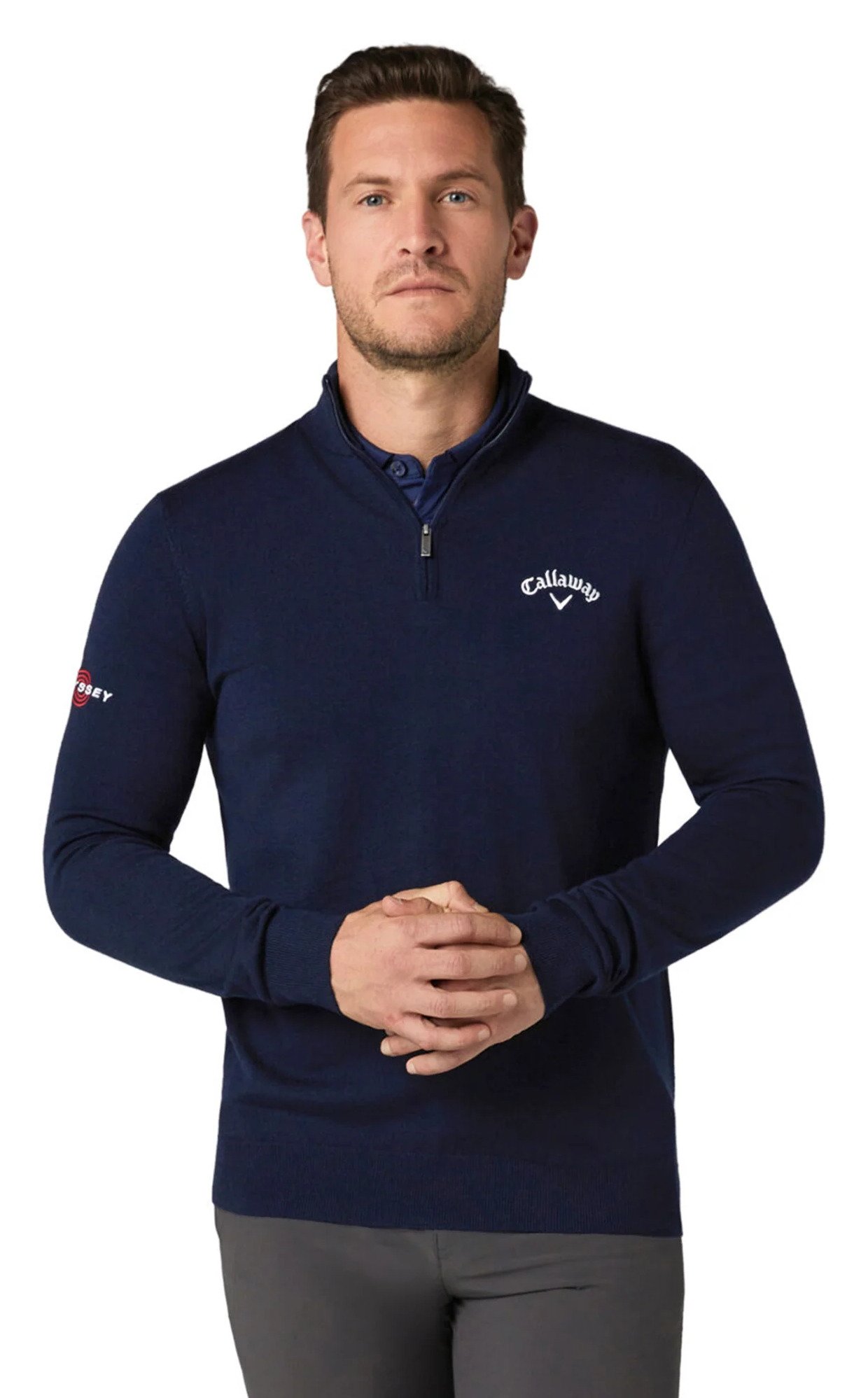 Callaway 1/4 Blended Merino heren trui, navy blue