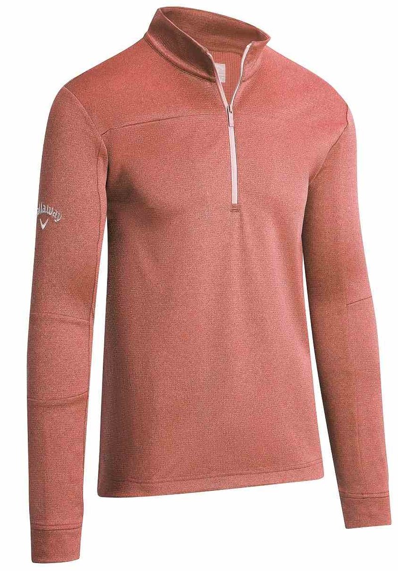 Callaway Pieced Waffle 1/4 Zip heren sweatshirt, dubarry heather