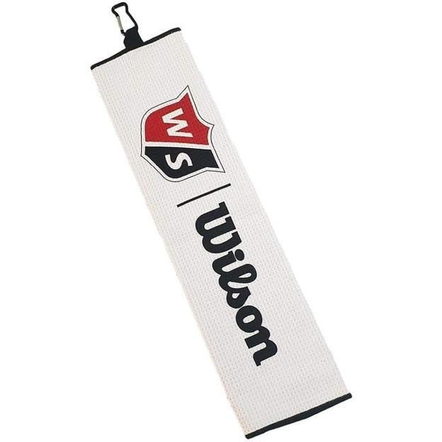 Wilson Staff Tri Fold golfhanddoek 16"x21", wit