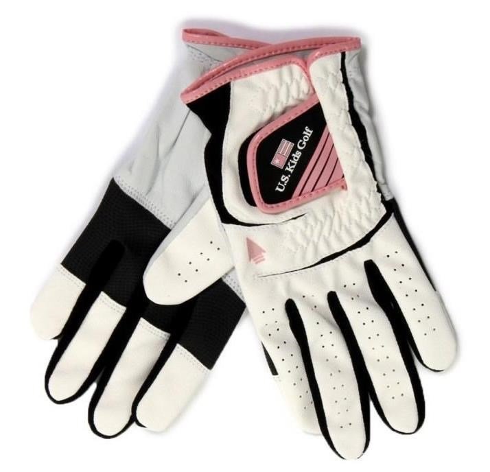 U.S. Kids Golf Golfer Youth junior handschoen, wit/roze