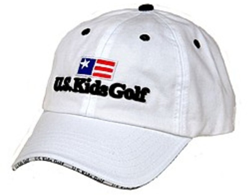 U.S. Kids Golf USKG Twill Sandwich junior cap, wit