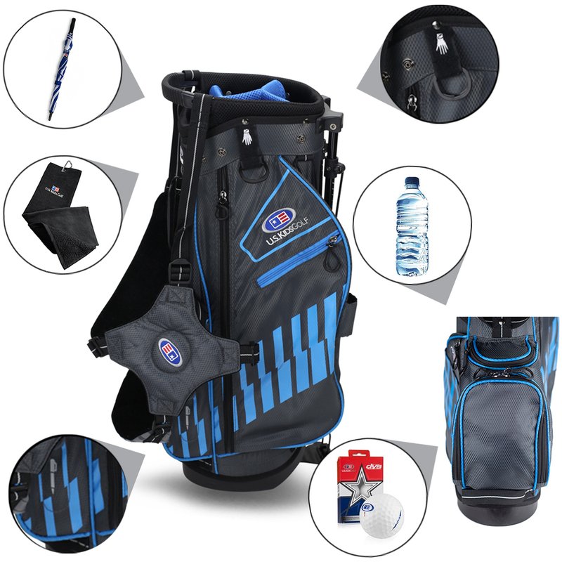 U.S. Kids Golf UL48 (122cm) WT20-S junior stand bag 2022 24.5", grijs/teal
