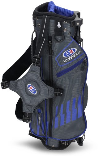 U.S. Kids Golf UL45 (114cm) WT25-s junior stand bag 2022, grijs/blauw, 23"